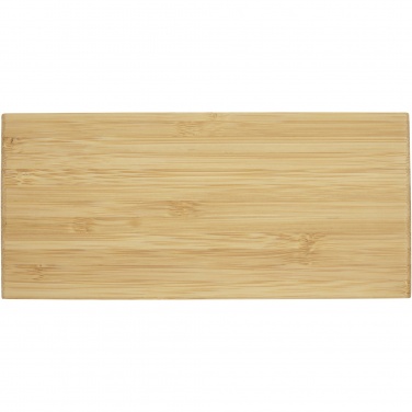 Logotrade Werbeartikel das Foto: Minata kabelloses Bambus-Ladegerät mit Uhr