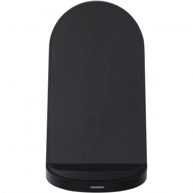 Logotrade Firmengeschenke das Foto: Loop kabellose Ladestation mit 15W Doppelspule aus recyceltem RCS Kunststoff