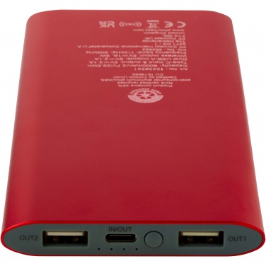 Logotrade Firmengeschenke das Foto: Juice 8000 mAh Typ-C kabellose Powerbank aus recyceltem Aluminium