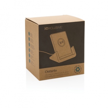 Logotrade Werbegeschenke das Foto: Ontario 10W Ständer aus Bambus & RCS recyceltem Kunststoff