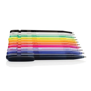 Logotrade werbemittel das Foto: Devin transparenter Stift aus GRS zertifiziertem rABS