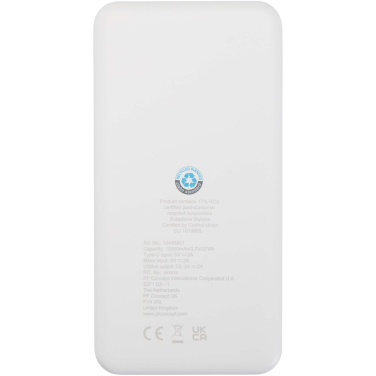 Logotrade Logogeschenke das Foto: Intan 10 W 10.000 mAh Powerbank aus recyceltem Kunststoff