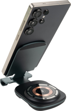 Logotrade Firmengeschenke das Foto: Handyhalterung mit kabellosem Ladegerät