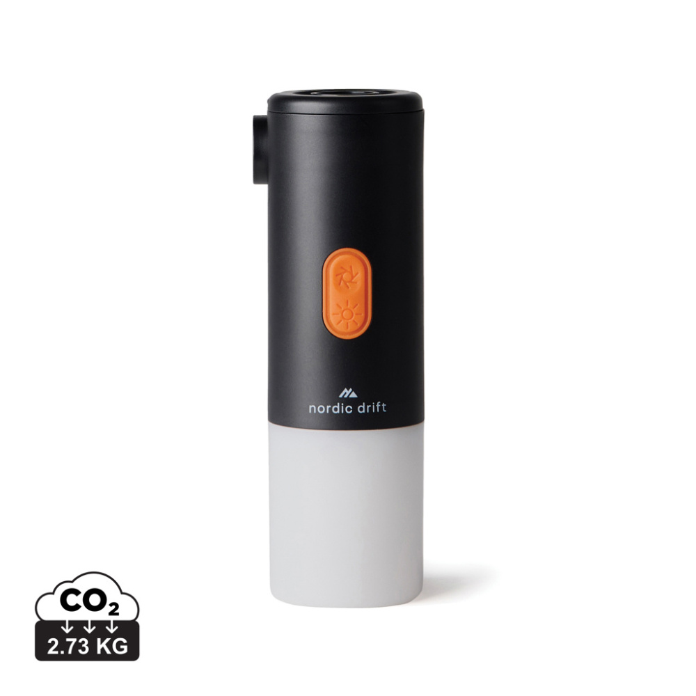 Logotrade Logogeschenke das Foto: Nordic Drift Titan 2-in-1-Luftpumpe und Campinglampe
