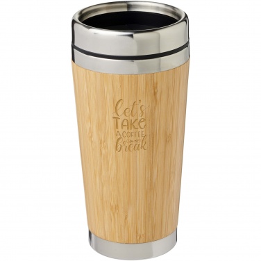 Logo trade advertising products image of: Bambus 450 ml tumbler with bamboo outer