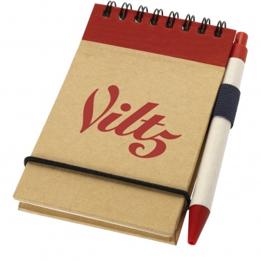 Logo trade promotional merchandise picture of: Zuse A7 recycled jotter notepad with pen