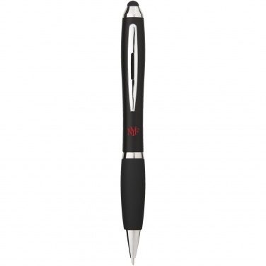 Logo trade promotional gifts image of: Nash coloured stylus ballpoint pen with black grip
