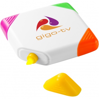 Logo trade promotional merchandise image of: Trafalgar square-shaped 4-colour highlighter