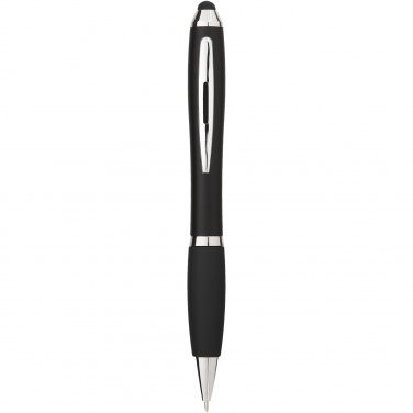 Logo trade promotional gifts image of: Nash coloured stylus ballpoint pen with black grip