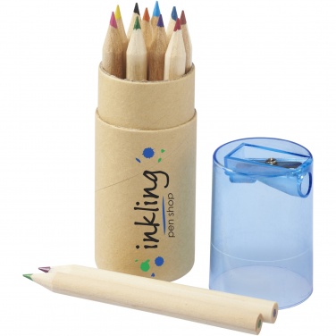 Logo trade promotional gift photo of: Hef 12-piece coloured pencil set with sharpener