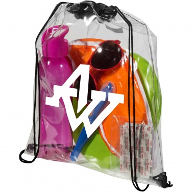 Logo trade promotional merchandise image of: Lancaster transparent drawstring bag 5L