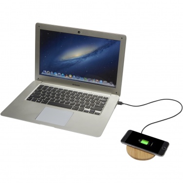 Logo trade promotional gifts image of: Essence 5W bamboo wireless charging pad