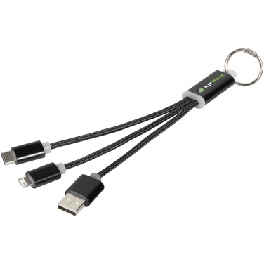 Logotrade promotional gift picture of: Metal 3-in-1 charging cable with keychain