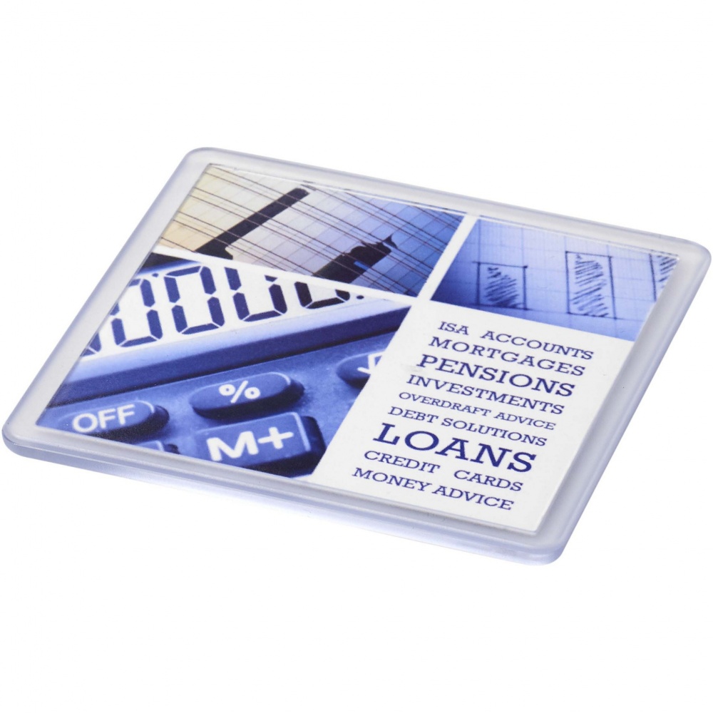 Logo trade business gifts image of: Ellison square plastic coaster with paper insert