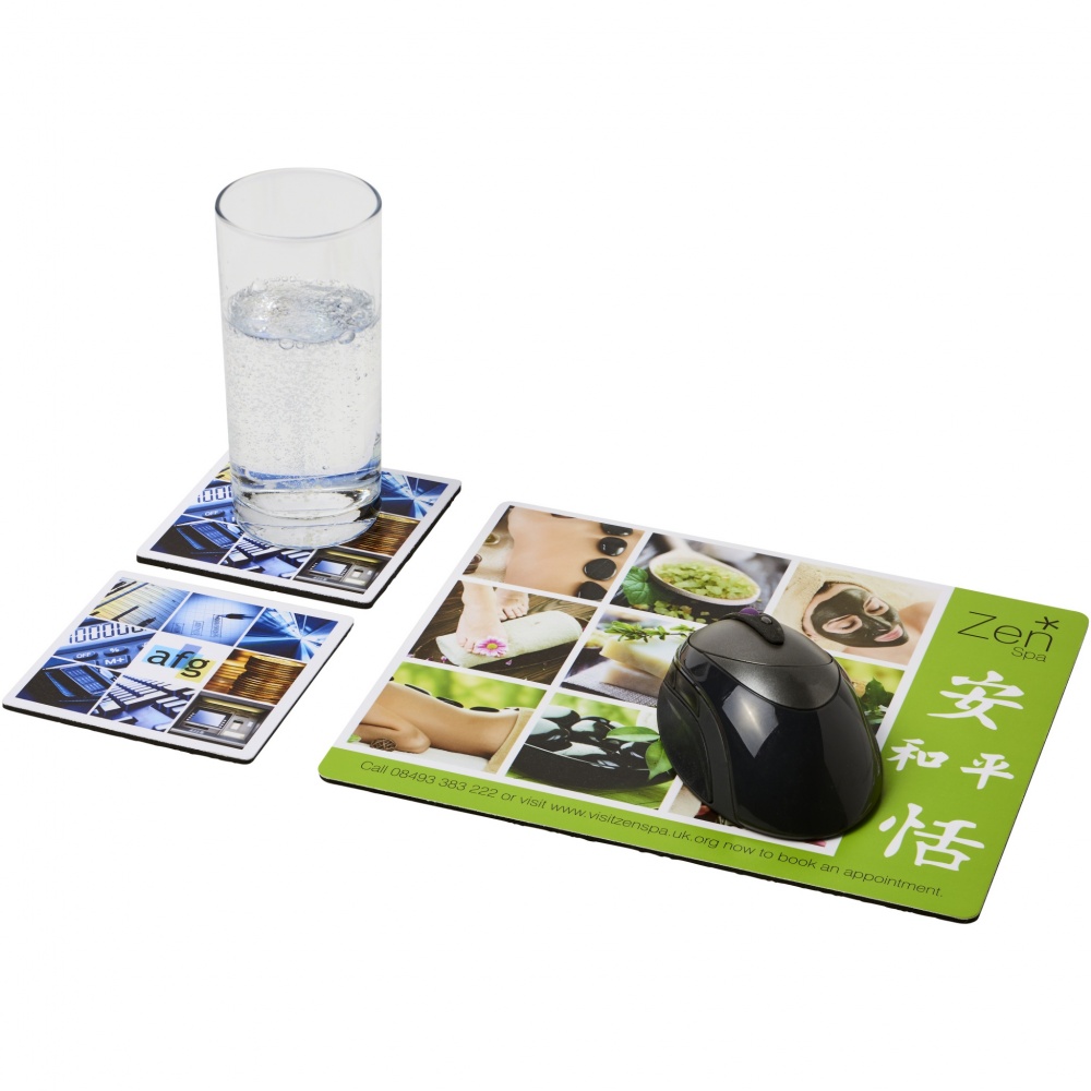 Logotrade promotional products photo of: Q-Mat® mouse mat and coaster set combo 3