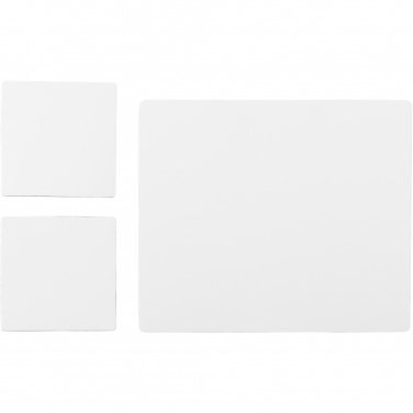 Logo trade promotional merchandise photo of: Q-Mat® mouse mat and coaster set combo 3