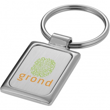 Logo trade promotional giveaways image of: Sergio rectangular metal keychain