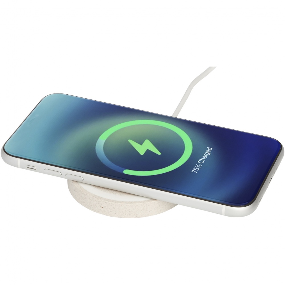 Logotrade corporate gift image of: Naka 5W wheat straw wireless charging pad