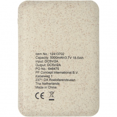 Logotrade promotional giveaways photo of: Asama 5000 mAh wheat straw power bank