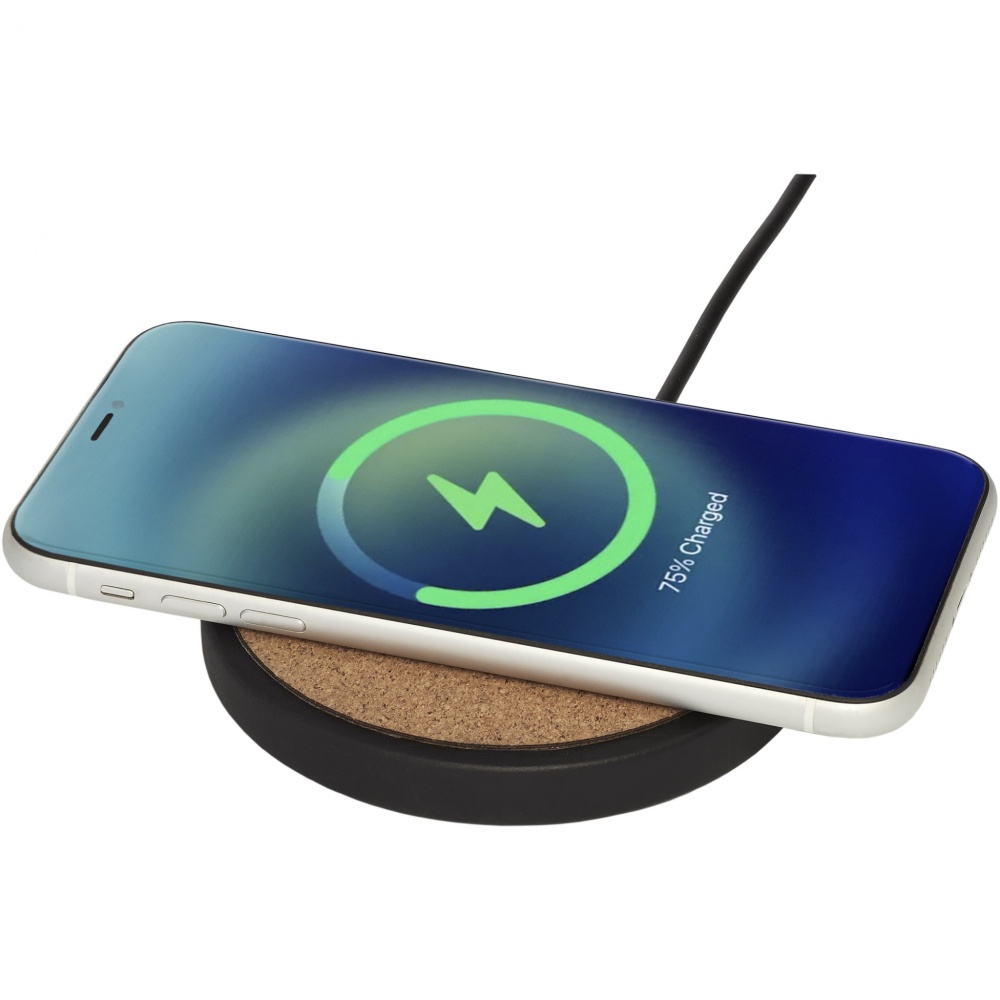 Logotrade promotional gift picture of: Kivi 10W limestone/cork wireless charging pad