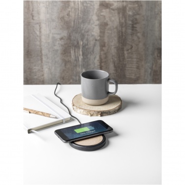 Logo trade business gift photo of: Kivi 10W limestone/cork wireless charging pad