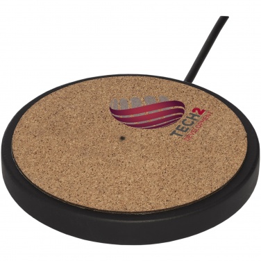 Logo trade promotional products picture of: Kivi 10W limestone/cork wireless charging pad