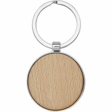 Logo trade advertising products picture of: Moreno beech wood round keychain