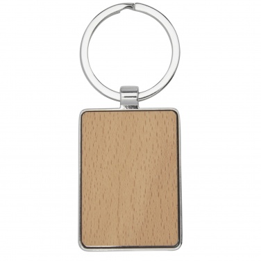 Logo trade promotional gift photo of: Mauro beech wood rectangular keychain