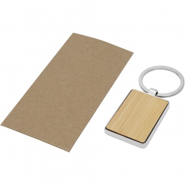 Logo trade promotional gift photo of: Neta bamboo rectangular keychain