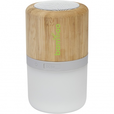 Logo trade promotional products picture of: Aurea bamboo Bluetooth® speaker with light 