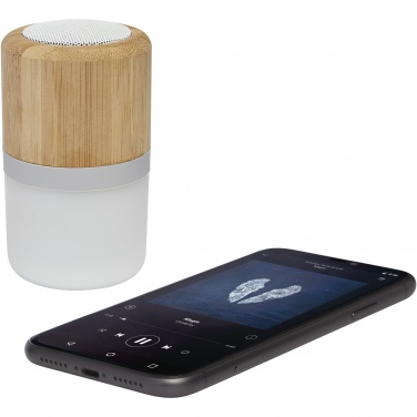 Logotrade advertising product image of: Aurea bamboo Bluetooth® speaker with light 