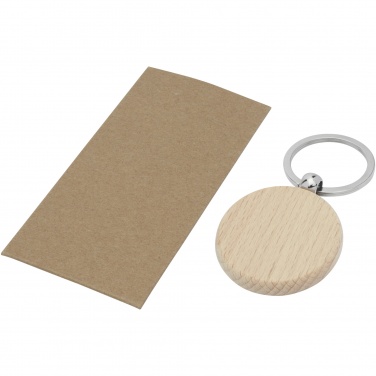 Logotrade advertising product image of: Giovanni beech wood round keychain