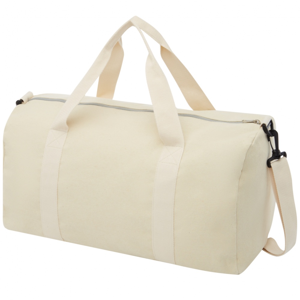 Logotrade promotional merchandise photo of: Pheebs 450 g/m² recycled cotton and polyester duffel bag 24L