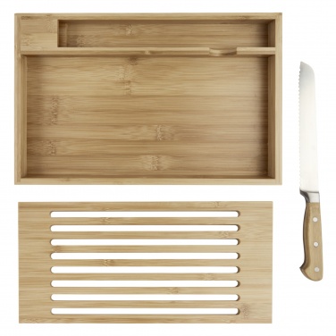 Logo trade promotional gift photo of: Pao bamboo cutting board with knife