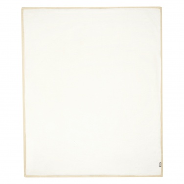 Logo trade business gifts image of: Marigold GRS certified RPET polar fleece and sherpa blanket