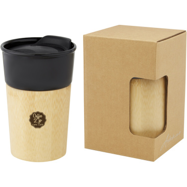 Logo trade promotional gift photo of: Pereira 320 ml porcelain mug with bamboo outer wall