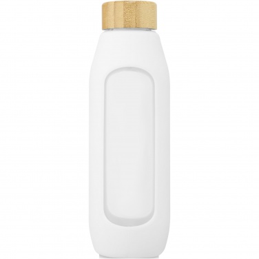 Logo trade promotional giveaways image of: Tidan 600 ml borosilicate glass bottle with silicone grip