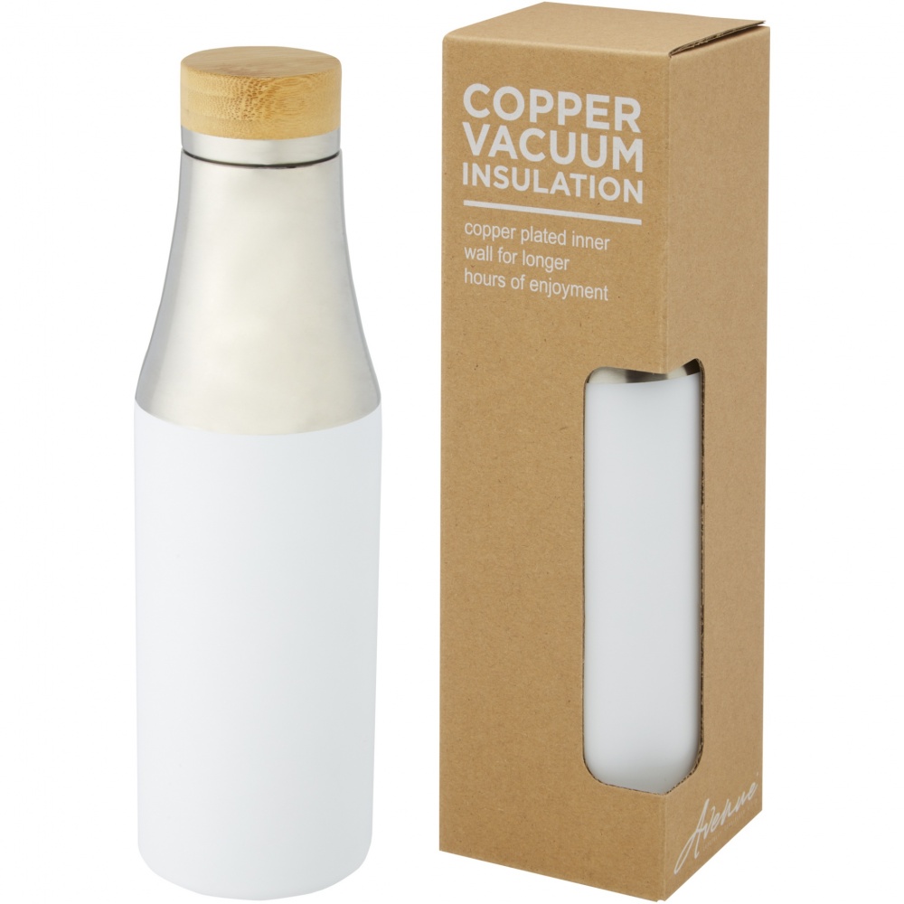 Logotrade promotional item picture of: Hulan 540 ml copper vacuum insulated stainless steel bottle with bamboo lid