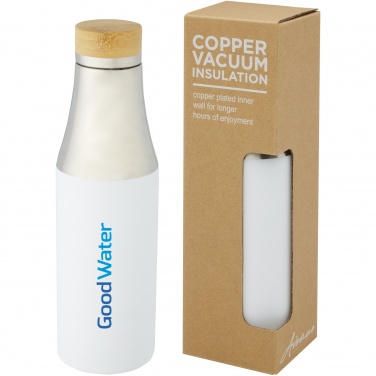Logo trade promotional merchandise photo of: Hulan 540 ml copper vacuum insulated stainless steel bottle with bamboo lid