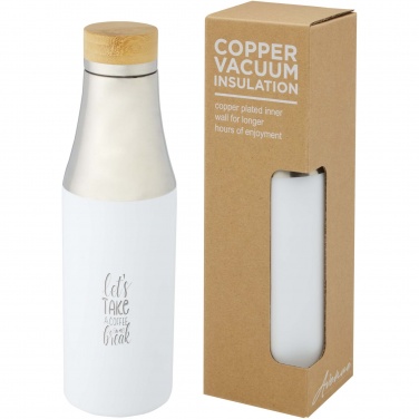 Logotrade promotional product image of: Hulan 540 ml copper vacuum insulated stainless steel bottle with bamboo lid