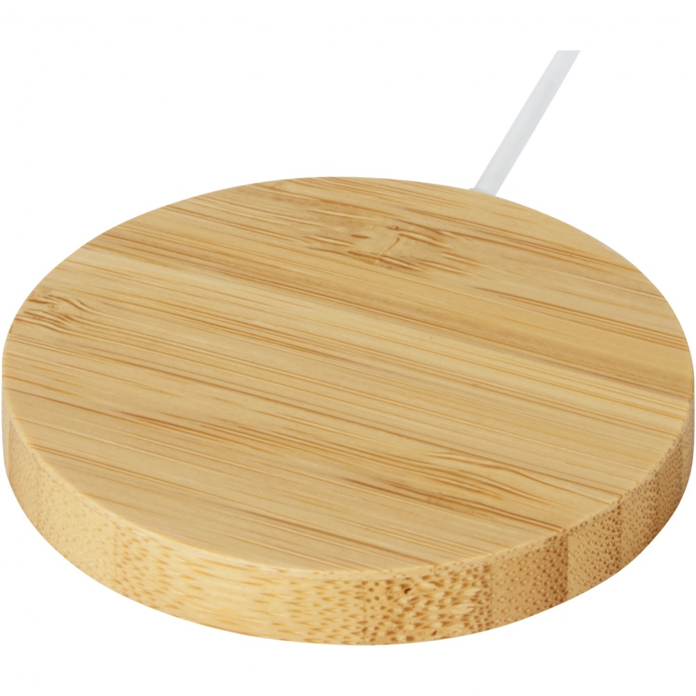 Logo trade promotional merchandise image of: Atra 10W bamboo magnetic wireless charging pad