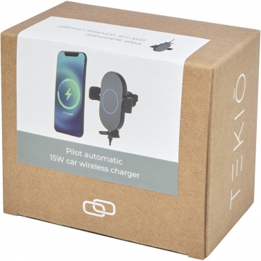 Logo trade promotional item photo of: Pilot 15W wireless automatic car charger 