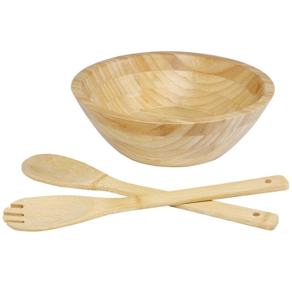 Logotrade corporate gift picture of: Argulls bamboo salad bowl and tools