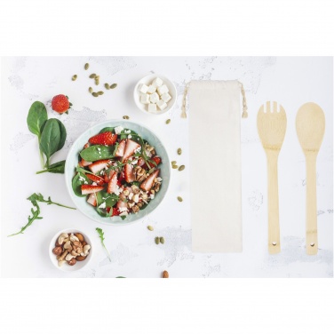 Logo trade promotional gift photo of: Endiv bamboo salad spoon and fork