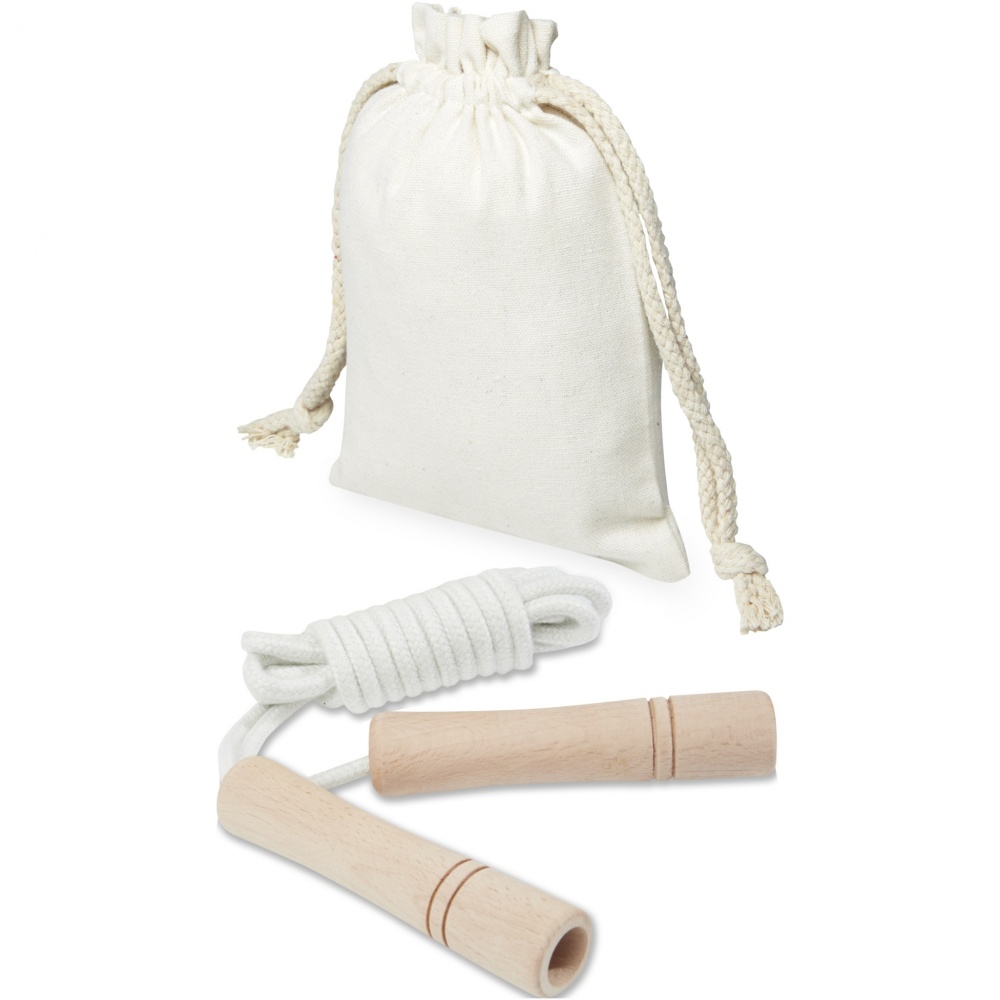 Logotrade corporate gift image of: Denise wooden skipping rope in cotton pouch