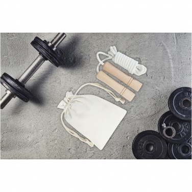 Logo trade advertising products image of: Denise wooden skipping rope in cotton pouch