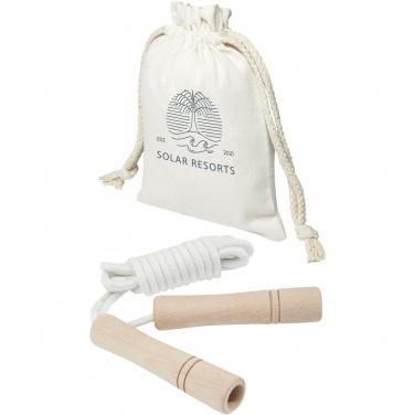 Logotrade promotional item image of: Denise wooden skipping rope in cotton pouch