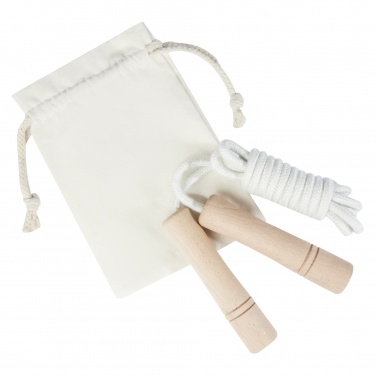 Logotrade promotional gift picture of: Denise wooden skipping rope in cotton pouch
