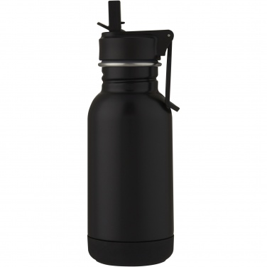 Logo trade promotional gifts picture of: Lina 400 ml stainless steel sport bottle with straw and loop