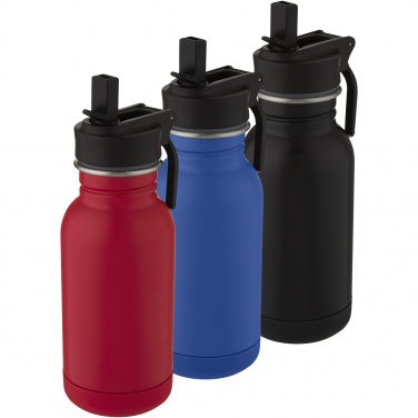 Logo trade promotional products image of: Lina 400 ml stainless steel sport bottle with straw and loop
